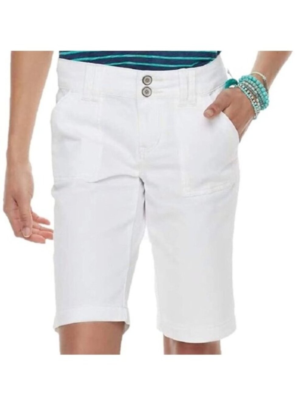 UNIONBAY Juniors' Blanche Bermuda Shorts, White, size 3